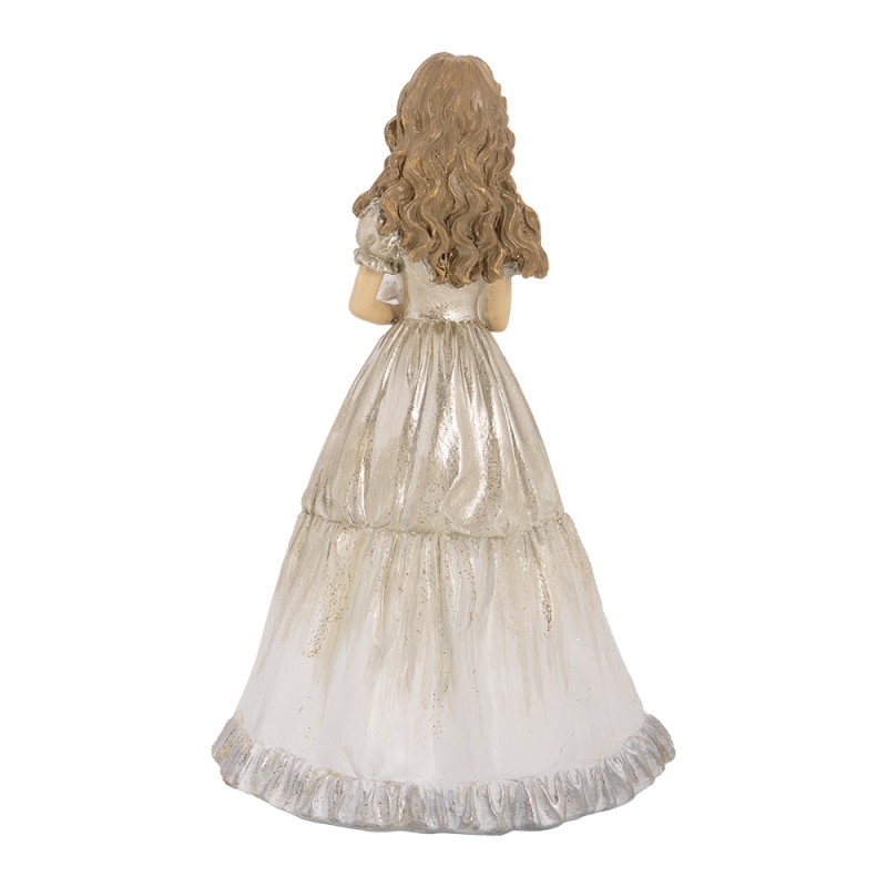 Clayre & Eef Kerstdecoratie Beeld Meisje 14x11x22 cm Beige Kunststof