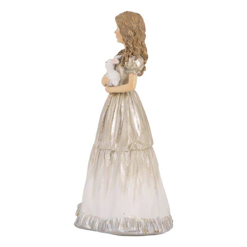 Clayre & Eef Kerstdecoratie Beeld Meisje 14x11x22 cm Beige Kunststof