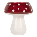 Clayre & Eef Tealight Holder Ø 7x7 cm Red White Glass