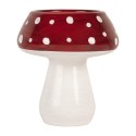 Clayre & Eef Tealight Holder Ø 7x7 cm Red White Glass