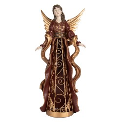 Clayre & Eef Decorative Figurine Angel 20x15x45 cm Red Plastic