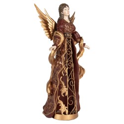 Clayre & Eef Decorative Figurine Angel 20x15x45 cm Red Plastic