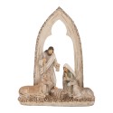 Clayre & Eef Weihnachtsdekorationsfigur Krippe 18x7x22 cm Beige Kunststoff