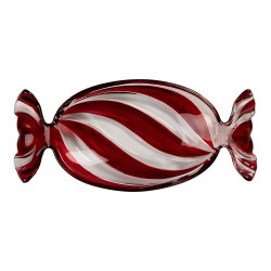 Clayre & Eef Decorative Bowl 23x11x4 cm Red Glass