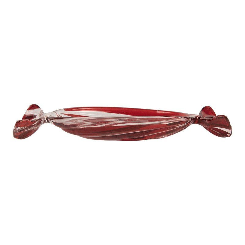 Clayre & Eef Decorative Bowl 23x11x4 cm Red Glass
