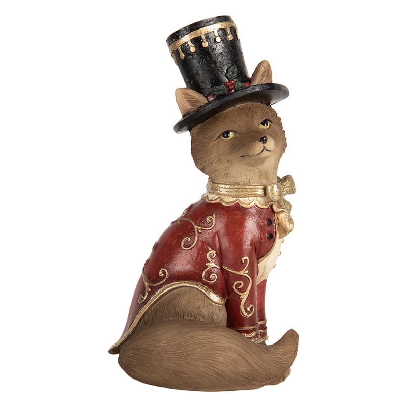 Clayre & Eef Dekorationsfigur Fuchs 9x8x17 cm Braun Kunststoff