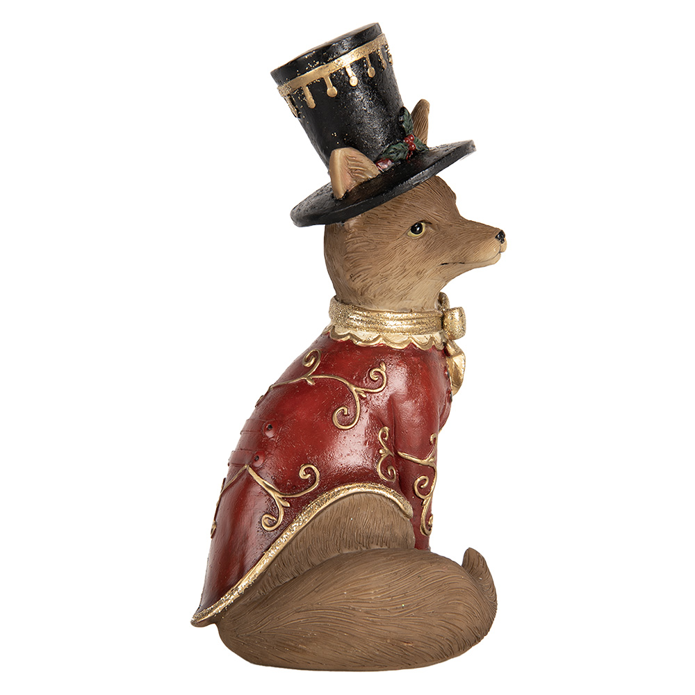 Decoratie Beeld Vos 9X8X17 Cm Bruin Kunststof-image