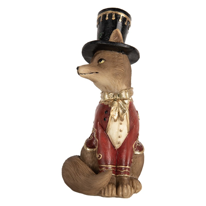 Clayre & Eef Dekorationsfigur Fuchs 9x8x17 cm Braun Kunststoff