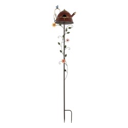 Clayre & Eef Picchetto da giardino 27x24x147 cm Rosso Metallo