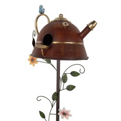 Clayre & Eef Picchetto da giardino 27x24x147 cm Rosso Metallo