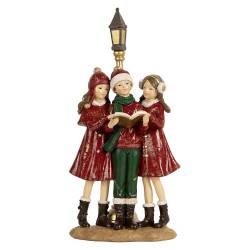 Clayre & Eef Décoration de Noël Image Enfants 14x9x28 cm Rouge Plastique
