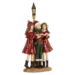 Clayre & Eef Décoration de Noël Image Enfants 14x9x28 cm Rouge Plastique