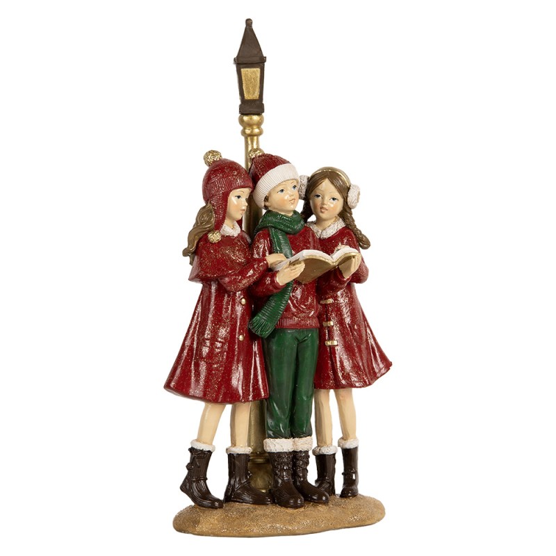 Clayre & Eef Décoration de Noël Image Enfants 14x9x28 cm Rouge Plastique