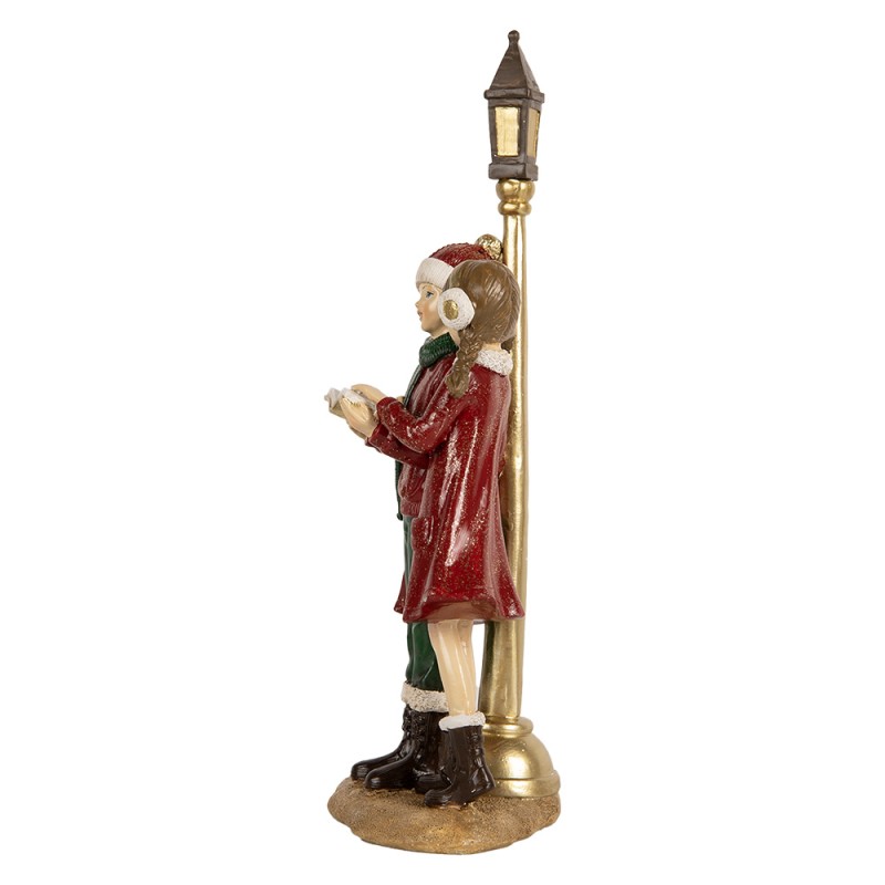 Clayre & Eef Décoration de Noël Image Enfants 14x9x28 cm Rouge Plastique
