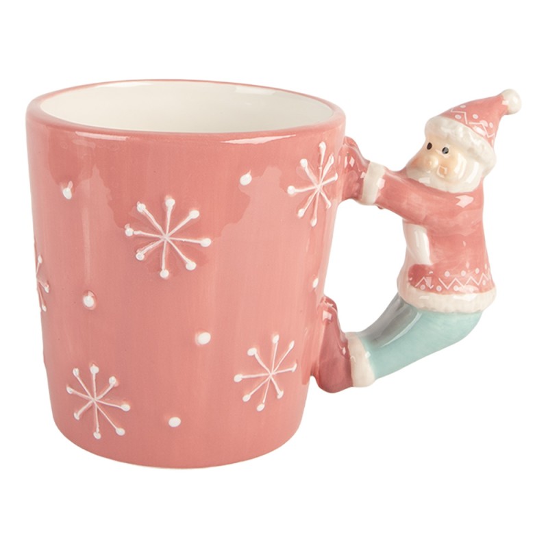 Clayre & Eef Mug Père Noël 400 ml Rose Céramique