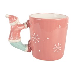 Clayre & Eef Mug Père Noël 400 ml Rose Céramique