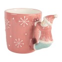 Clayre & Eef Mug Père Noël 400 ml Rose Céramique