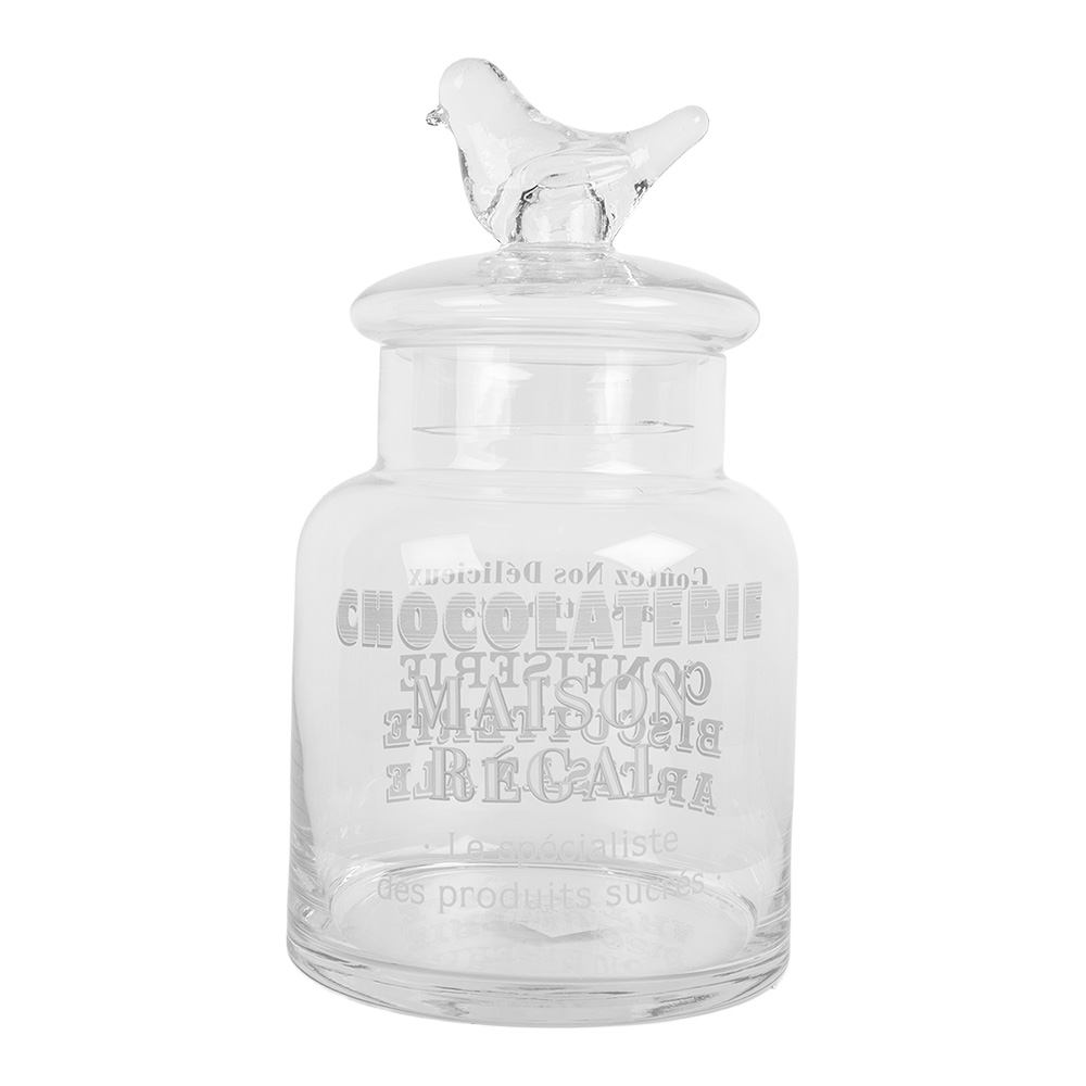 Clayre&Eef VoorraadpotØ 13x23 cm Transparant Glas afbeelding