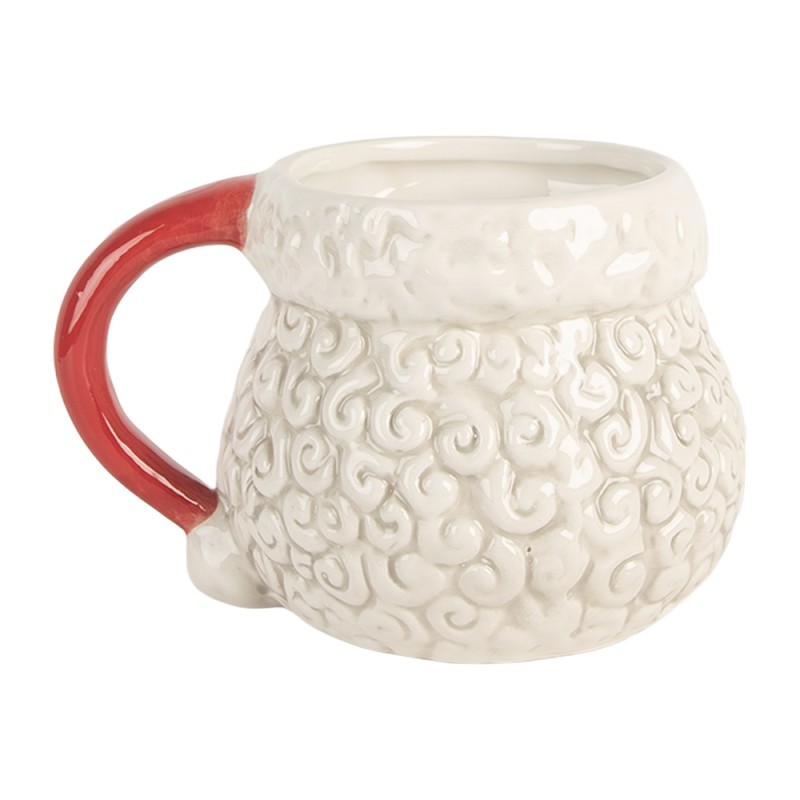 Clayre & Eef Mug Santa Claus 550 ml White Ceramic