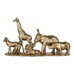 Clayre & Eef Dekorationsfigur Tiere 52x14x30 cm Goldfarbig Kunststoff
