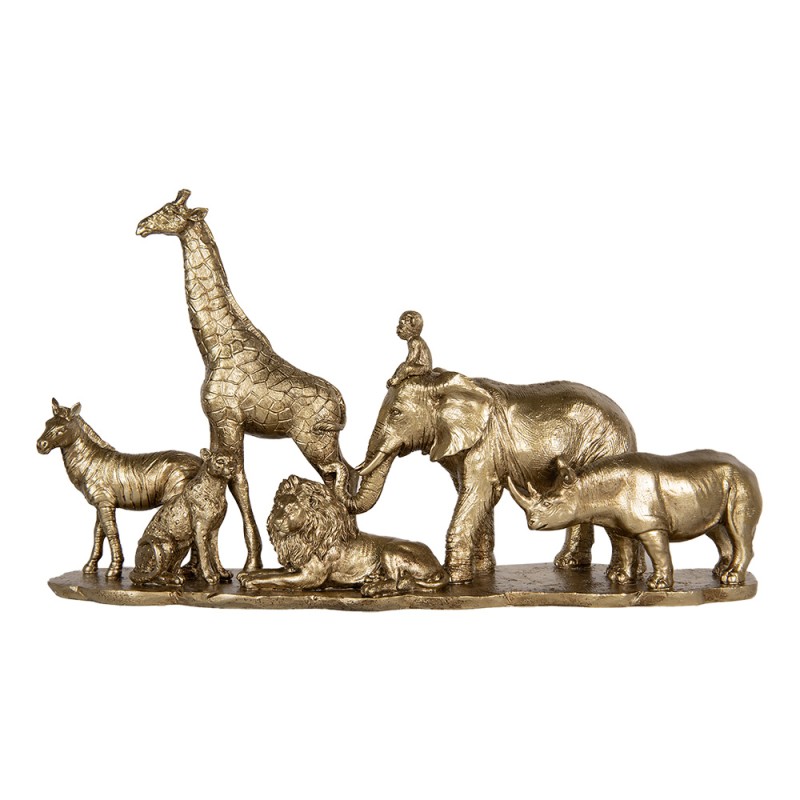 Clayre & Eef Dekorationsfigur Tiere 52x14x30 cm Goldfarbig Kunststoff