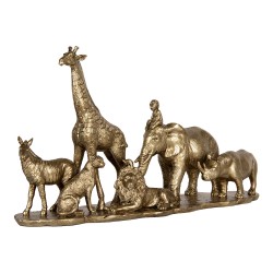 Clayre & Eef Dekorationsfigur Tiere 52x14x30 cm Goldfarbig Kunststoff