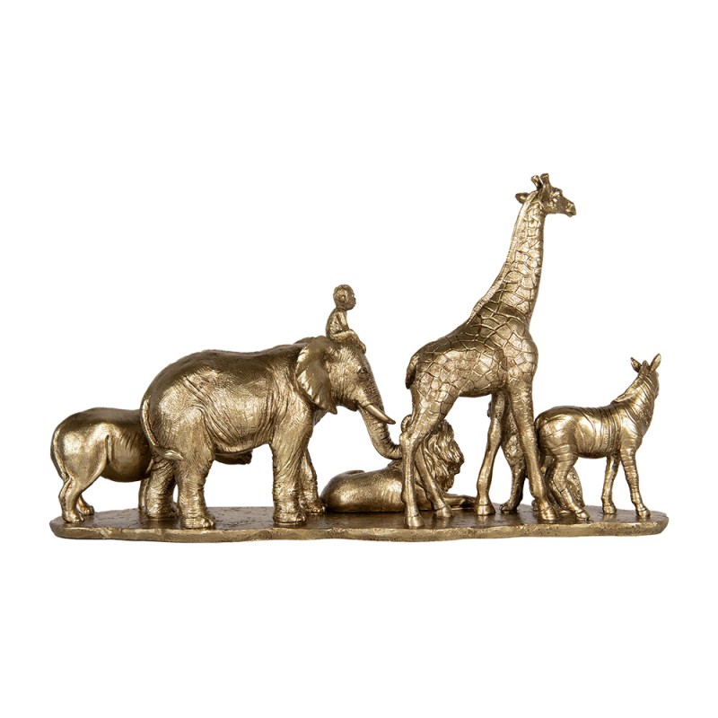 Clayre & Eef Dekorationsfigur Tiere 52x14x30 cm Goldfarbig Kunststoff
