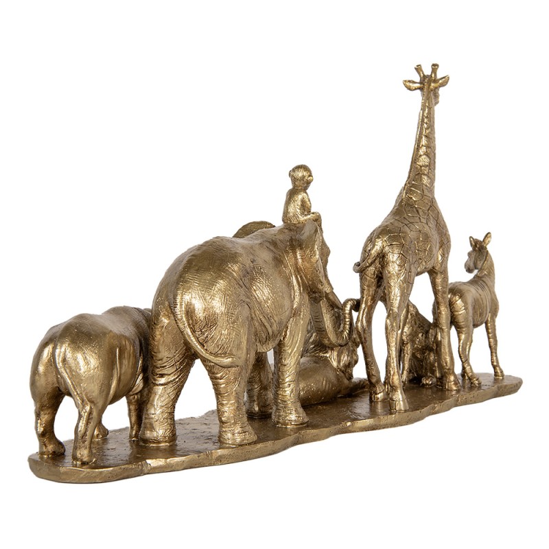 Clayre & Eef Dekorationsfigur Tiere 52x14x30 cm Goldfarbig Kunststoff