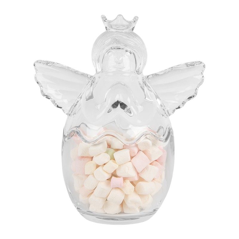 Clayre & Eef Couvercle de pot de stockage 300 ml Transparent Verre