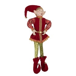 Clayre & Eef Dekoration Elf 10x6x46 cm Rot Synthetisch