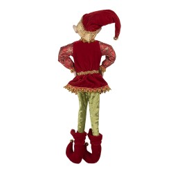 Clayre & Eef Dekoration Elf 10x6x46 cm Rot Synthetisch