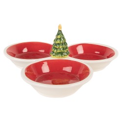 Clayre & Eef Decorative Bowl 26x24x10 cm Red White Ceramic