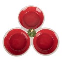 Clayre & Eef Decorative Bowl 26x24x10 cm Red White Ceramic