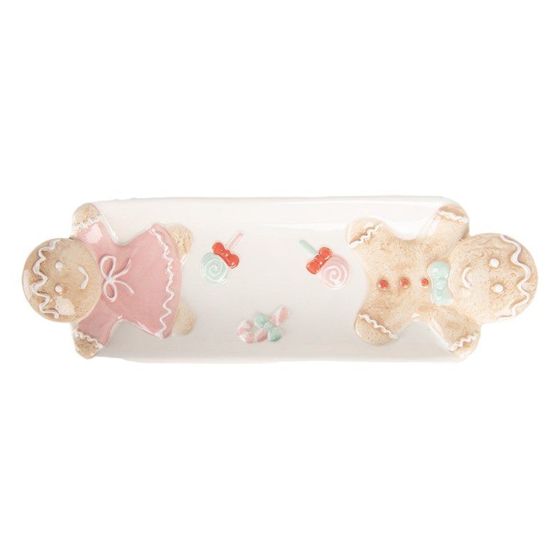 Clayre & Eef Decoratie schaal 30x10x5 cm Wit Keramiek