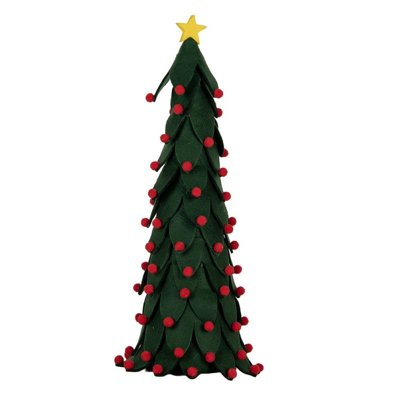 Clayre & Eef Decoration Christmas Tree Ø 15x45 cm Green Synthetic
