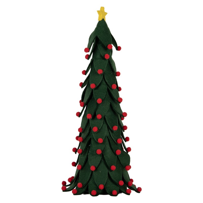 Clayre & Eef Decoration Christmas Tree Ø 15x45 cm Green Synthetic