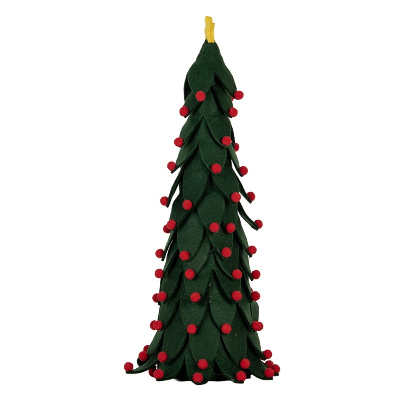 Clayre & Eef Decoration Christmas Tree Ø 15x45 cm Green Synthetic
