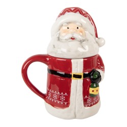 Clayre & Eef Mug Santa Claus 450 ml Red Ceramic
