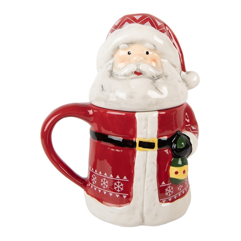 Clayre & Eef Mug Santa Claus 450 ml Red Ceramic