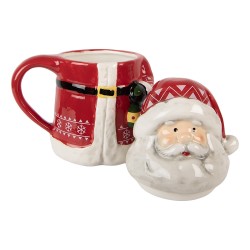 Clayre & Eef Mug Santa Claus 450 ml Red Ceramic