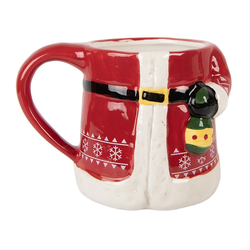 Clayre & Eef Mug Santa Claus 450 ml Red Ceramic