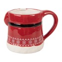 Clayre & Eef Mug Santa Claus 450 ml Red Ceramic