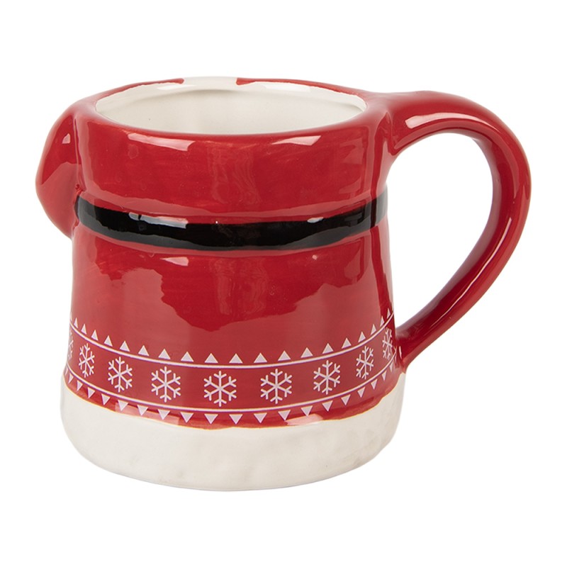 Clayre & Eef Mug Santa Claus 450 ml Red Ceramic