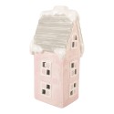 Clayre & Eef Dekoratives Haus mit LED Haus 11x9x24 cm Rosa Keramik