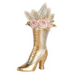 Clayre & Eef Decorative Figurine Shoe 14x7x22 cm Gold colored Plastic