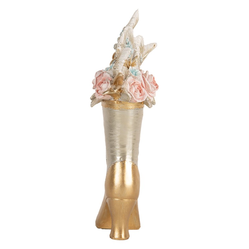 Clayre & Eef Decorative Figurine Shoe 14x7x22 cm Gold colored Plastic