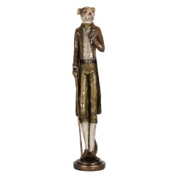 Clayre & Eef Dekorationsfigur Hund 10x10x50 cm Braun Kunststoff