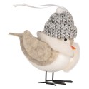 Clayre & Eef Decoration Bird 6x6x14 cm White Synthetic