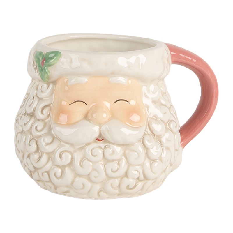 Clayre & Eef Tazza Babbo Natale 550 ml Bianco Ceramica