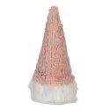 Clayre & Eef Weihnachtsdekoration mit LED-Beleuchtung Zwerg LED 10x10x25 cm / 3xAA Rosa Weiß Synthetisch